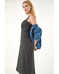 Roman - Polka Dot Strappy Dress - Lyst