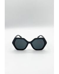 SVNX - Oversized Rounded Angular Sunglasses - Lyst