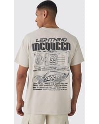 BoohooMAN - Oversized Disney Cars Wash License Print T-Shirt - Lyst