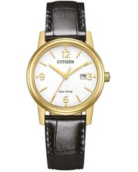Citizen - Watch Ew2722-01A Leather - Lyst