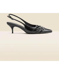 Sosandar - Leather Buckle Detail Kitten Heel Slingbacks - Lyst