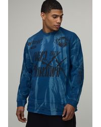 BoohooMAN - Oversized Heavyweight Washed Distressed Long Sleeve T-Shirt - Lyst
