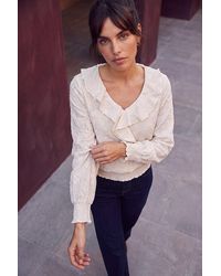 Roman - Textured Frill Top - Lyst