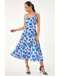 Roman - Petite Floral Strappy Midi Dress - Lyst
