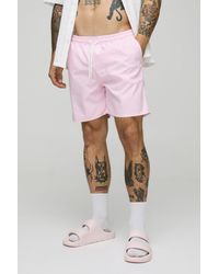 BoohooMAN - Small Stripe Print Mid Length Swim Short - Lyst