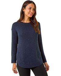 Roman - Nep Fabric Curved Hem Jumper - Lyst