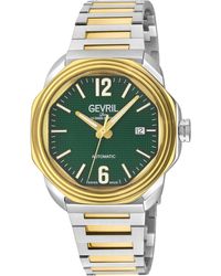 Gevril - Roosevelt Ss 316L Case W/ Bezel Ring, Checker Pattern Dial, Two Toned Stainless Steel Yg Bracelet - Lyst