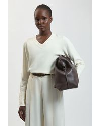 Karen Millen - Forever Viscose Blend Knitted Stitch Detail V Neck Long Sleeve Jumper - Lyst