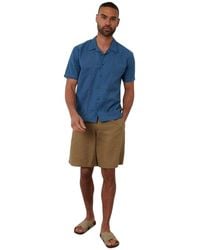 Threadbare - Embroidered Collared Short-Sleeved Bowling Shirt (Denim) - Lyst