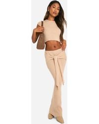 Boohoo - Rib Knit Top & Draped Maxi Skirt Co-Ord - Lyst
