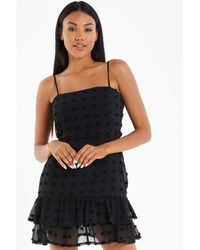 Quiz - Polka Dot Chiffon Mini Dress - Lyst