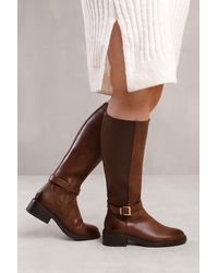 Where's That From - Wheres 'Bode' Stretch Wide Calf Knee High Boots With Buckle Detail - Lyst