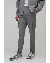 BoohooMAN - Skinny Fit Technical Cargo Trouser - Lyst