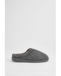 MAINE - Faux Fur Lined Mule Slippers Textile - Lyst