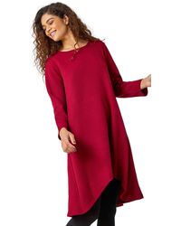 Roman - Ribbed Asymmetric Stretch Dress - Lyst
