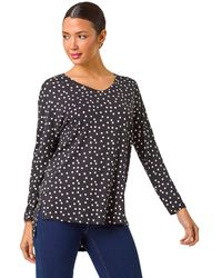 Roman - Spot Print Stretch Tunic Top - Lyst