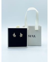 SVNX - Hanging Leaf With Pearl Earrings Gift Box - Lyst