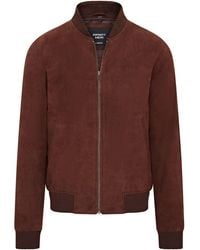 Infinity Leather - Soft Goat Suede Ma-1 Varsity Bomber Jacket - Lyst