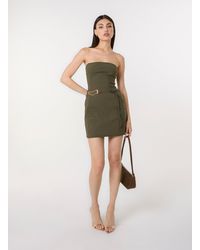 Pink Vanilla - Bengaline Bandeau Dress With Belt - Lyst
