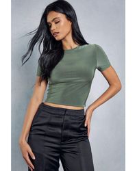 MissPap - Slinky Double Layer Short Sleeve Top - Lyst