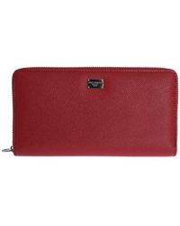 Dolce & Gabbana - Red Dauphine Leather Zip Rond Continental 's Wallet - Lyst
