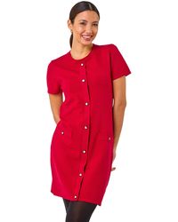 Roman - Knitted Button Detail A-Line Dress - Lyst