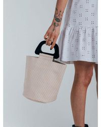 SVNX - Pu Woven Style Bucket Bag With Plastic Handles - Lyst