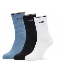 BOSS - Pack Of 3 Pairs Of Cotton Mid-Calf Socks 50531597 - Lyst