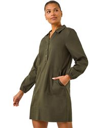 Roman - Collared Shift Shirt Dress - Lyst