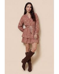 Urban Bliss - Animal Metallic Mini Dress Rust Pattern - Lyst