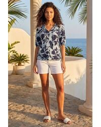 Roman - Petite Floral Tie Front Top - Lyst