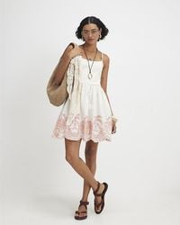 River Island - Mini Dress Embroidered Palm Tree Hem Viscose - Lyst