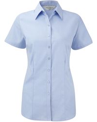 Russell - Ladies Herringbone Short Sleeve Work Shirt (Light) - Lyst