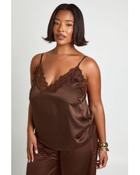 Boohoo - Plus Lace Trim Cami Top - Lyst