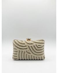 SVNX - Luxurious Pearl Embellished Clutch Bag - Lyst