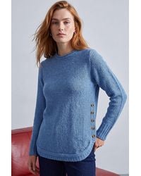 Roman - Button Detail Curved Hem Jumper - Lyst