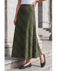 Roman - Print Check Midi Skirt - Lyst