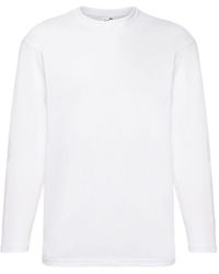 Fruit Of The Loom - Valueweight Crew Neck Long Sleeve T-Shirt () - Lyst