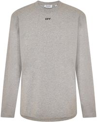 Off-White c/o Virgil Abloh - Off -T-Shirt Met Ronde Hals, Normale Pasvorm En Lange Mouwen /Zwart) - Lyst