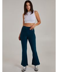 Pink Vanilla - Ruched Side Flared Slinky Trousers - Lyst