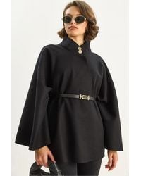 Bianco Lucci - Textured Overcoat With Button Closure - Lyst