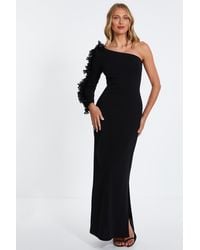 Quiz - Frill One Shoulder Maxi Dress - Lyst