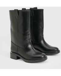 Boohoo - Wide Fit Column Calf High Boots - Lyst