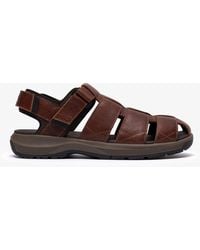 Clarks - Guideview Cove Dark Lea Sandals - Lyst