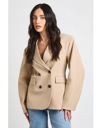 Boohoo - Double Breasted Boxy Blazer - Lyst