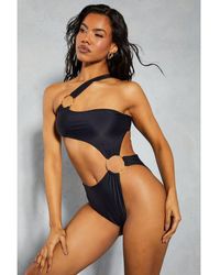 MissPap - One Shoulder Ring Detail Swimsuit - Lyst