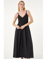 Roman - Crochet Strappy Midi Dress - Lyst