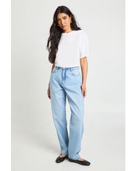 Boohoo - Tall Basics High Waist Mom Jean - Lyst