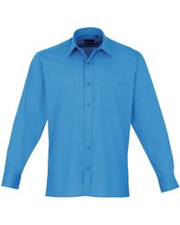 PREMIER - Poplin Formeel Overhemd Met Lange Mouwen (saffier) - Lyst