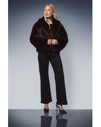 Wallis - Petite Faux Fur Edge To Jacket - Lyst